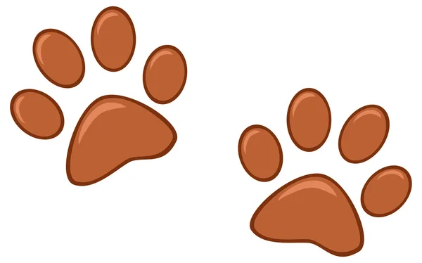 Bruin paw prints — Stockvector