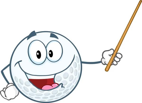 Golf Ball Holding A Pointer — Stock Vector