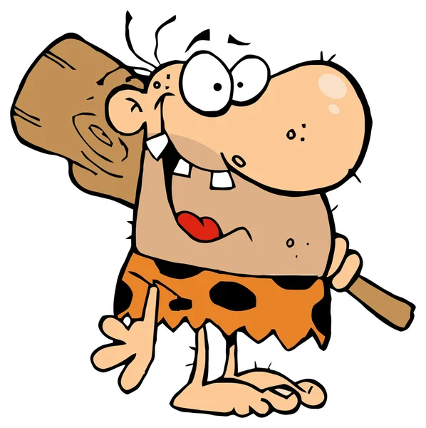 Zeichentrickfigur Höhlenmensch — Stockvektor
