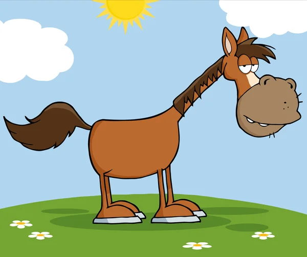 Cavallo personaggio cartone animato — Vettoriale Stock
