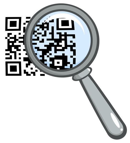 Magnifying Glass Zooming In On A QR Identification Code