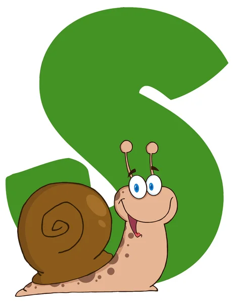 Snail With Letter S — Stock Vector