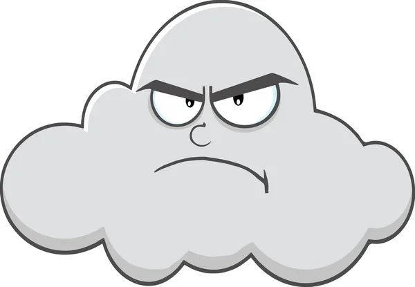 Caricature en colère nuage — Image vectorielle