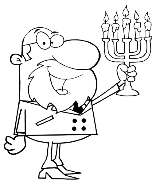 Cartoon Rabbi character — Stock Vector