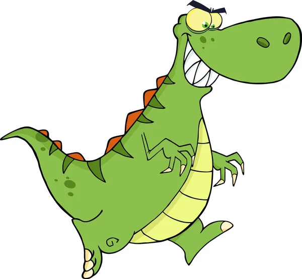 Boos groene Dinosaur — Stockvector