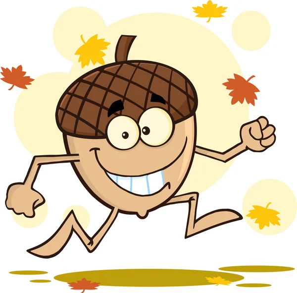 Happy podzim s legrační žalud — Stockový vektor