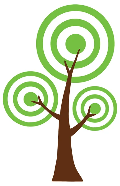 Kreslený strom s třemi korunami — Stockový vektor