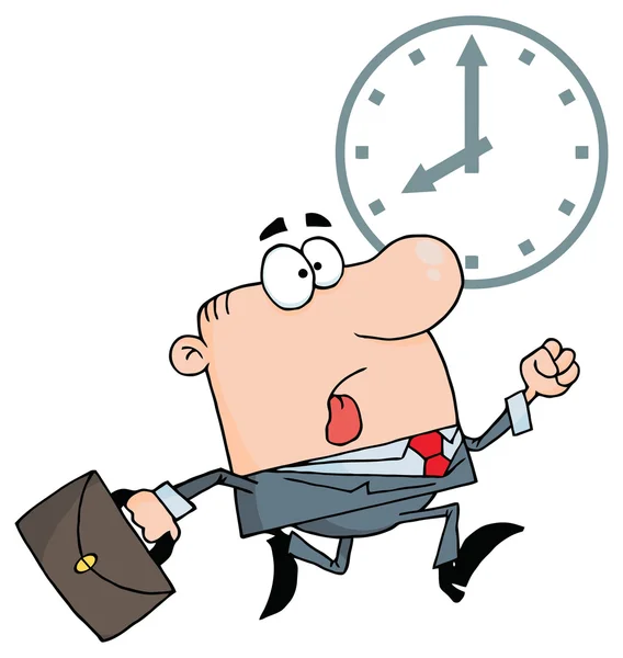 Podnikatel pozdě do práce — Stockový vektor