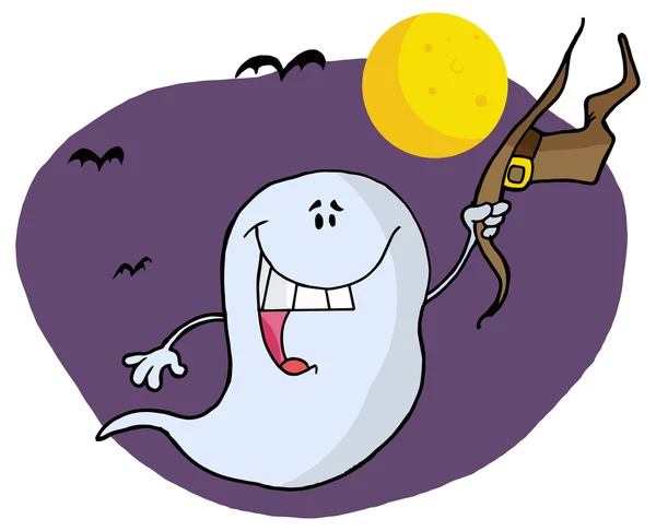 Noche de Halloween fantasma — Vector de stock