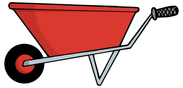 Jardinage rouge brouette — Image vectorielle
