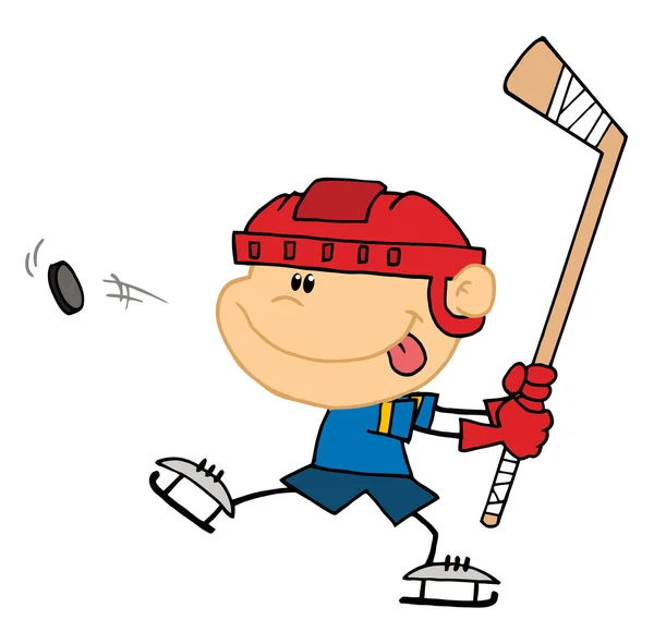 Chlapec v ledním hokeji — Stockový vektor