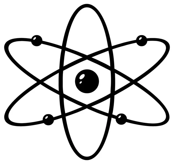 Fekete-fehér Atom — Stock Vector