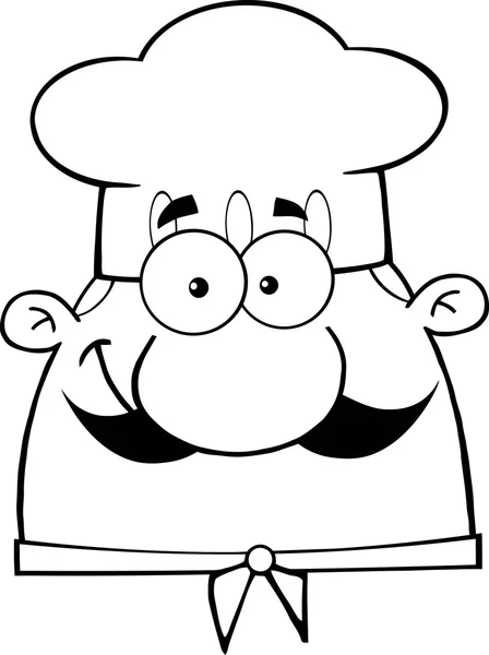 Chef Head Cartoon Character. — Stock Vector