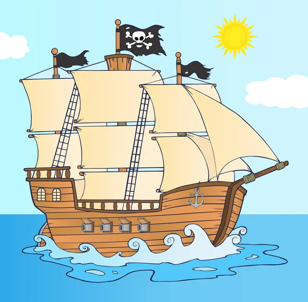 Bateau pirate voile — Image vectorielle