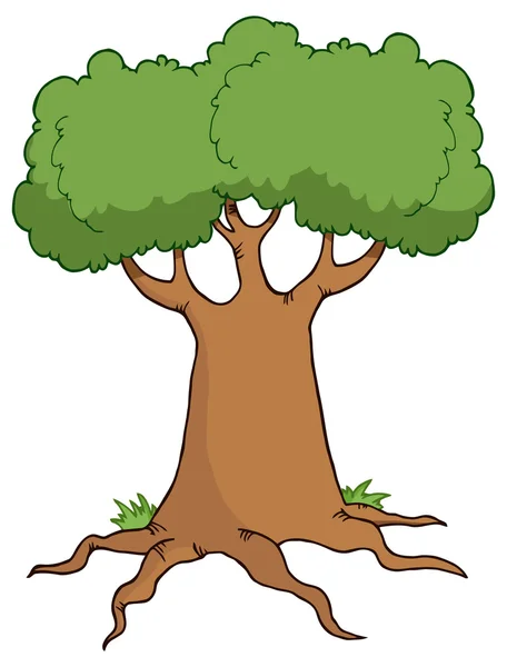 Dibujos animados árbol verde — Vector de stock