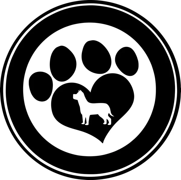 Paw Print Black Circle Banner – stockvektor