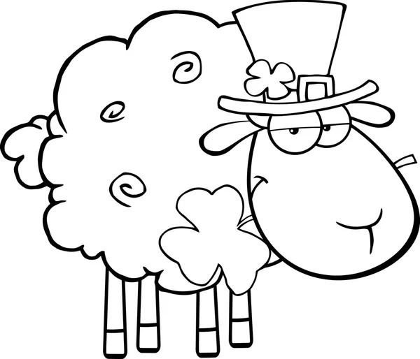 Irish Sheep Carrying A Clover — Stock Vector
