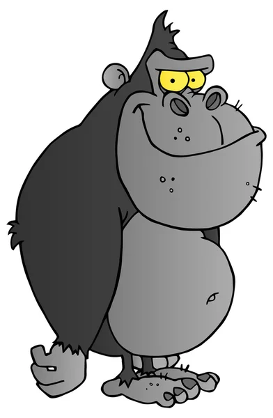 Gray Gorilla   Mascot Character — Stock Vector