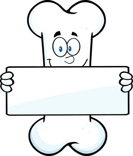 Hueso con signo en blanco . — Vector de stock