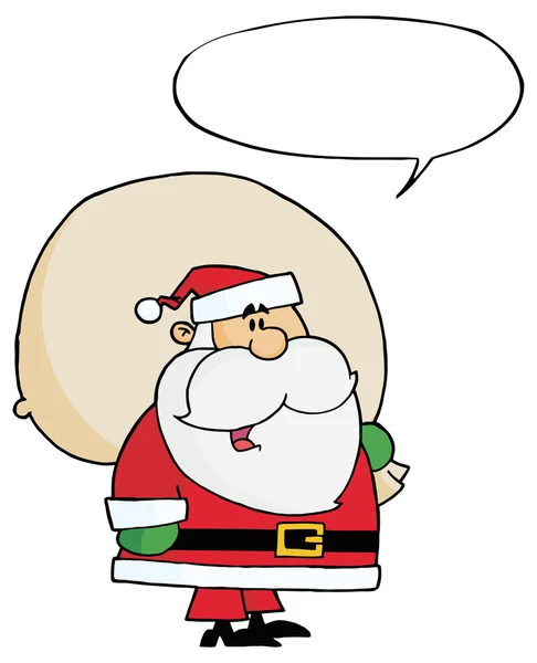 Santa claus met geschenk tas — Stockvector