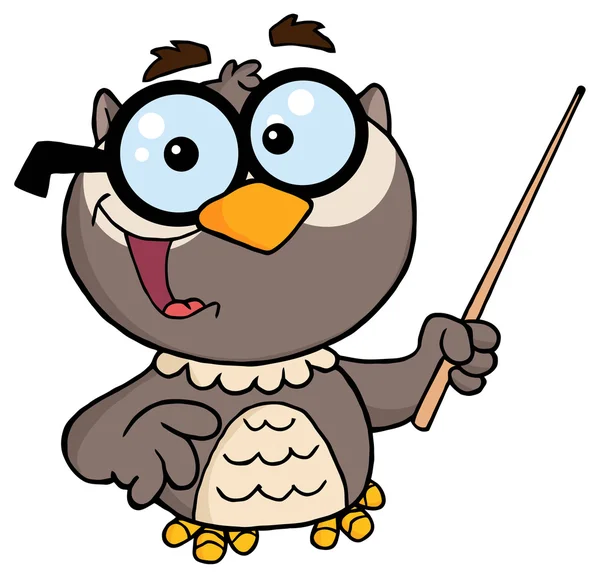 Owl Teacher Character — Stock Vector