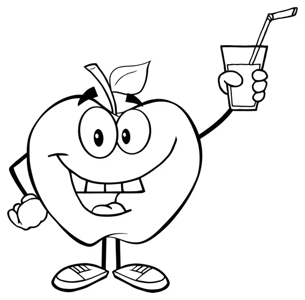 Sonriente personaje de dibujos animados de Apple — Vector de stock