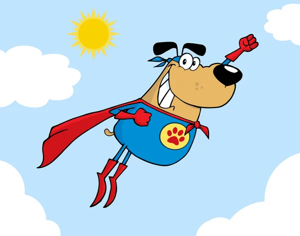 Brauner Superheldenhund — Stockvektor