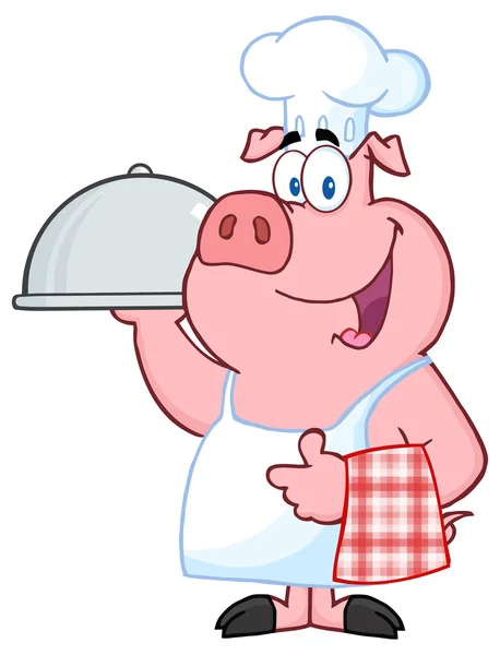 Happy Pig Chef — Stock Vector