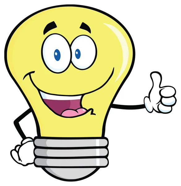 Light Bulb  Giving A Thumb Up — Stock Vector