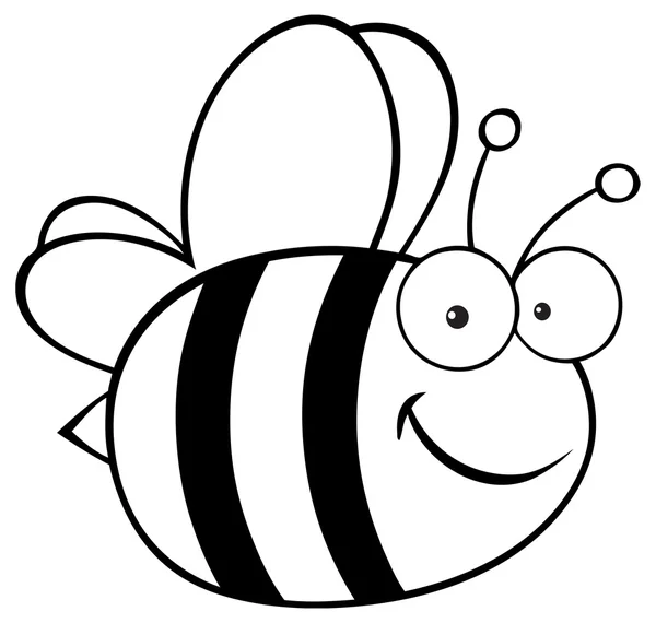 Delineado linda abeja de dibujos animados . — Vector de stock