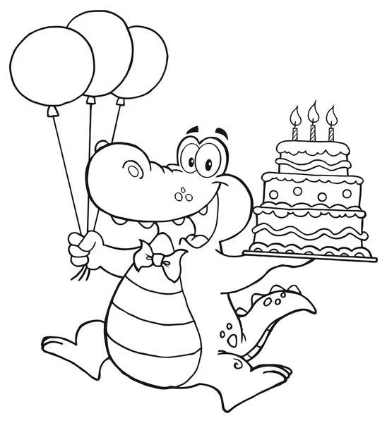 Personnage de crocodile de dessin animé — Image vectorielle