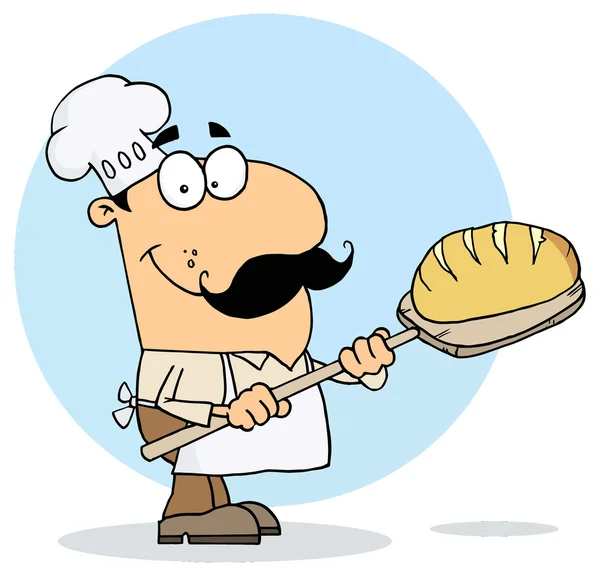 Personaje panadero de dibujos animados — Vector de stock