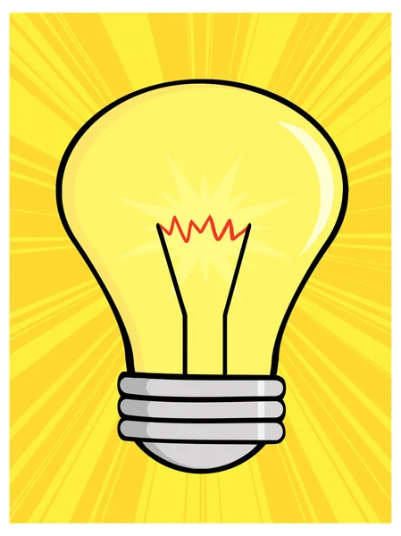 Yellow Light Bulb — Stock Vector