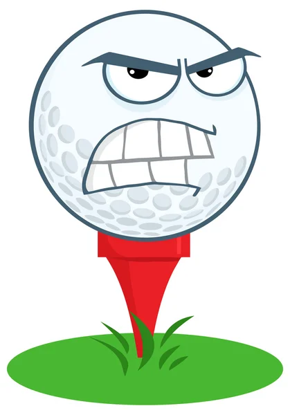 T シャツで怒っているゴルフ ・ ボール. — ストックベクタ