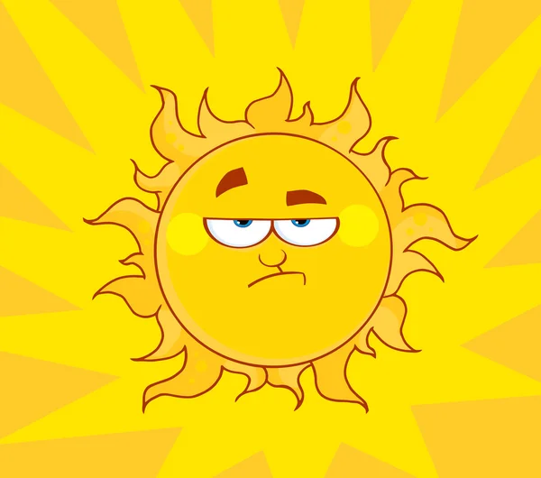 Personaje de dibujos animados Sun Mascot — Vector de stock