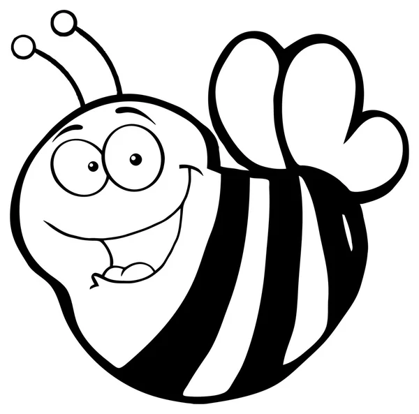 Happy Bee Cartoon Charakter — Stockvektor