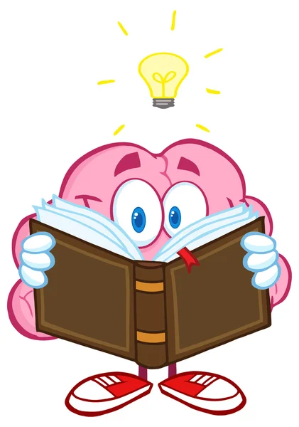 Brain Reading A Book — Stock Vector