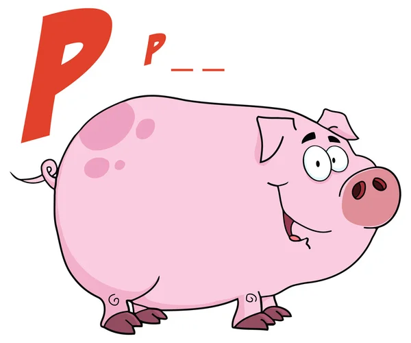 Pig Cartoon Character — Stock Vector