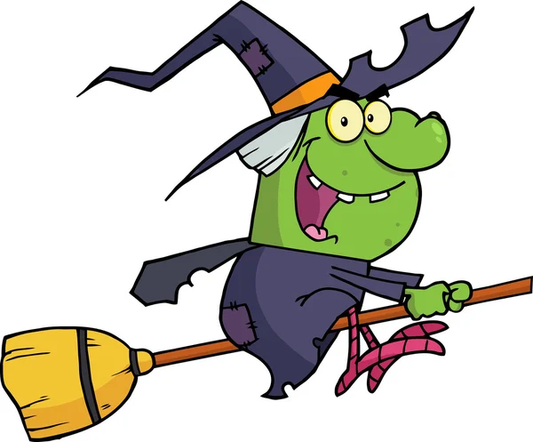 Witch Ride A Broomstick — Stock Vector