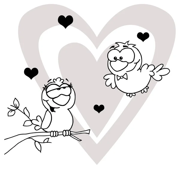 Desenhos animados Love Birds — Vetor de Stock