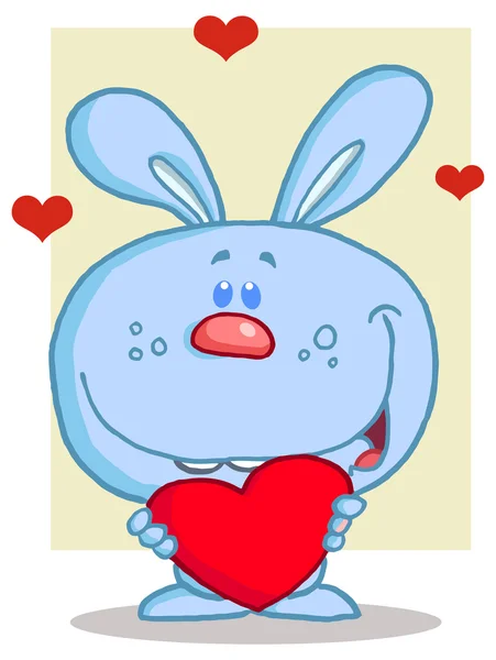Lapin tenant un cœur rouge — Image vectorielle