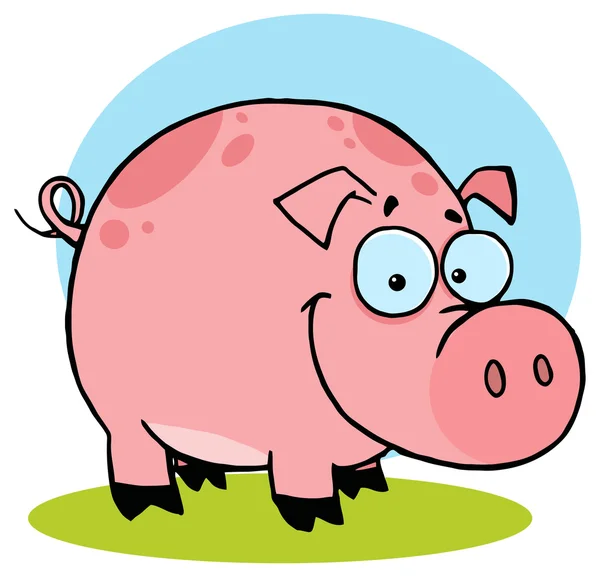 Happy Pig With Spots — Stock Vector