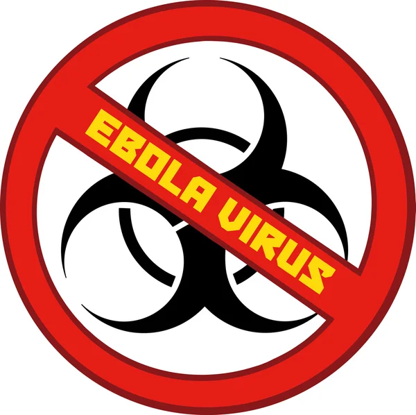 Red Stop Ebola Sign Dengan Simbol dan Teks Bio Hazard - Stok Vektor