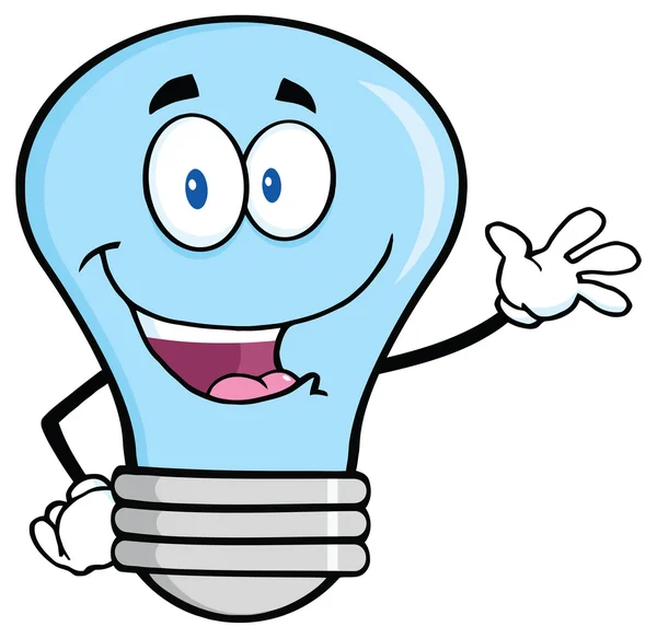 Blue Light Bulb Waving — Stock Vector