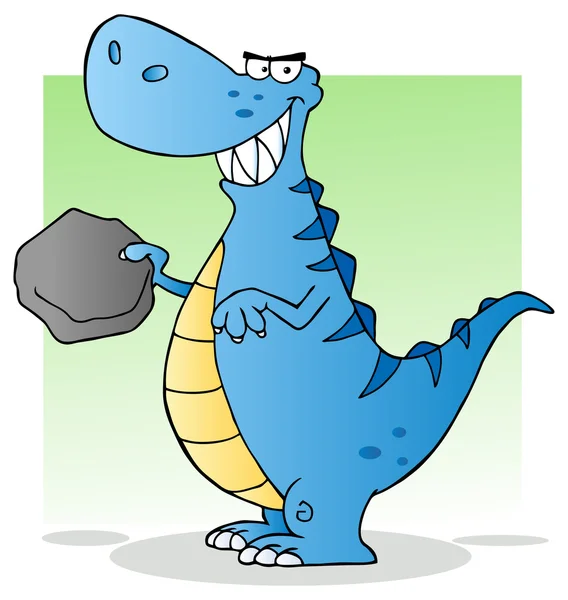 Blue Dinosaur Cartoon Character. — Stock Vector