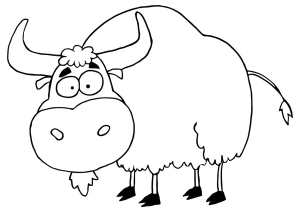 牦牛的卡通人物 — 图库矢量图片