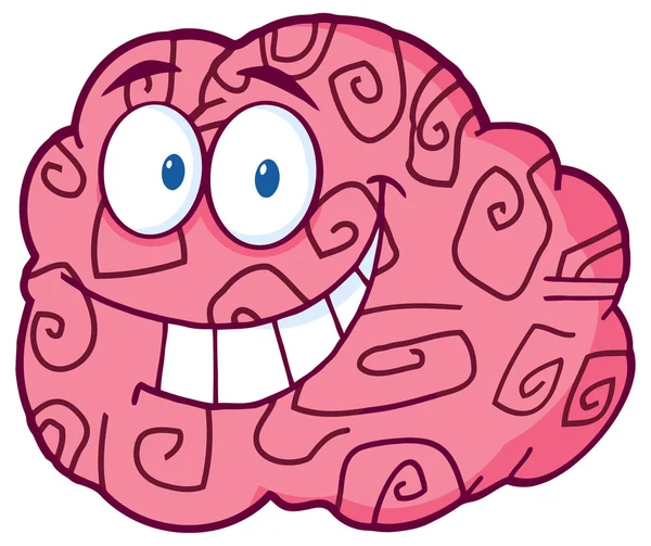 Caractère cérébral heureux — Image vectorielle
