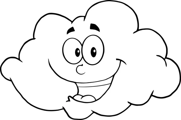 Lächeln Wolke Cartoon Maskottchen Charakter — Stockvektor