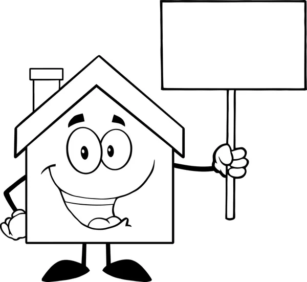 House Holding Up A Blank Sign — Stock Vector