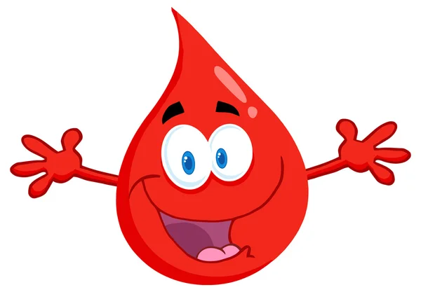 Blood Drop Character — Stock Vector